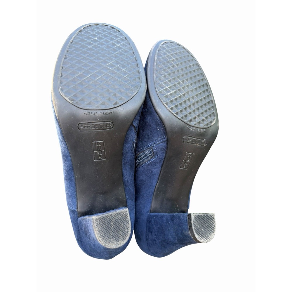 Aerosoles Heelrest Starring Role Shoes Booties Suede Leather Blue Women Size 10M - Picture 7 of 16
